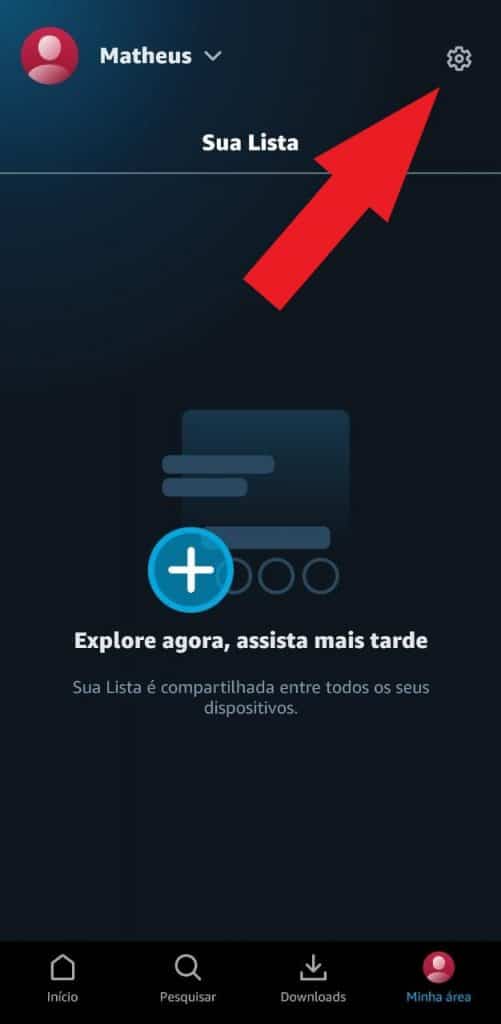 Print do aplicativo do Amazon Prime Video