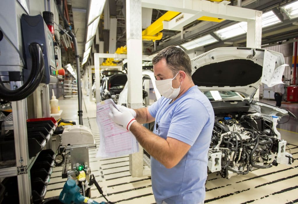A fábrica da Volkswagen em São José dos Pinhais (PR) produz os modelos VW Fox e VW T‑Cross, além do Audi A3 sedan. Imagem: Grupo Volkswagen/Divulgação