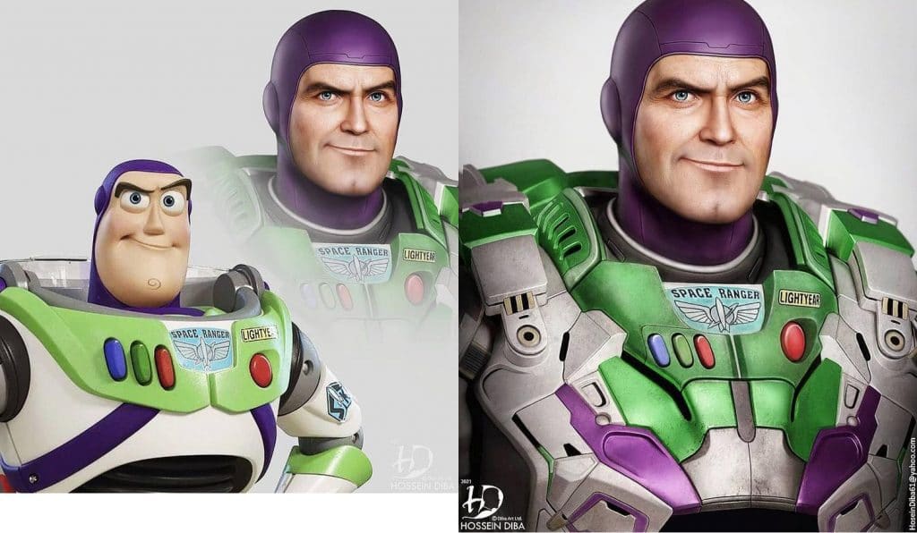 Fã de Toy Story recria personagens em live-action. Imagem: Hossein Diba/Instagram