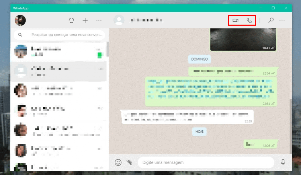 Chamadas de voz e vídeo habilitadas no aplicativo do WhatsApp