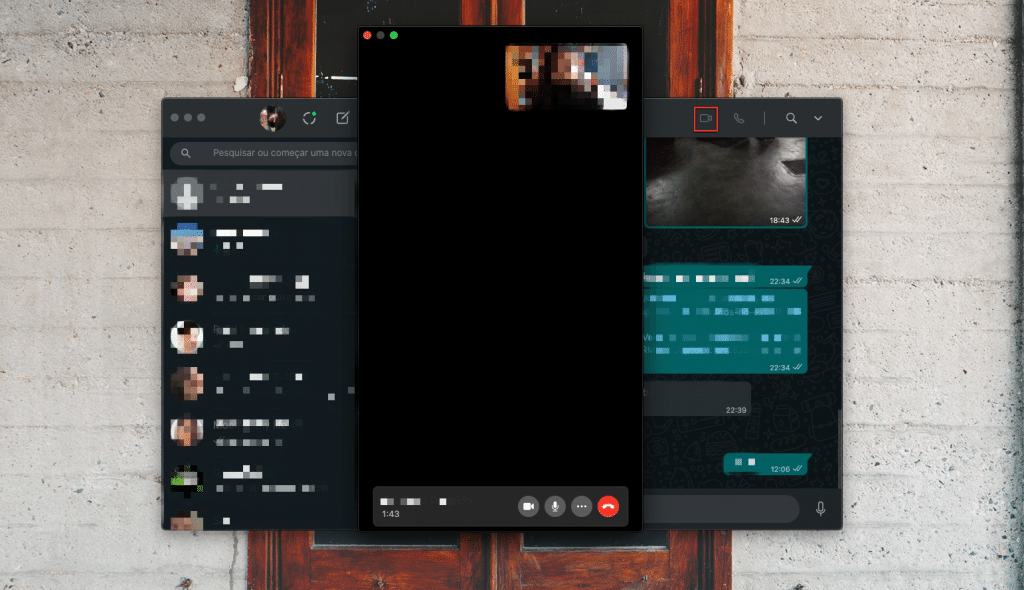 Chamada de vídeo pelo app do WhatsApp