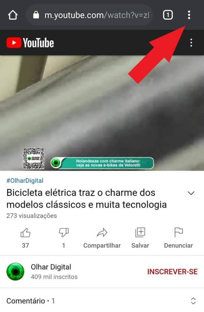 Tela do Google Chrome 