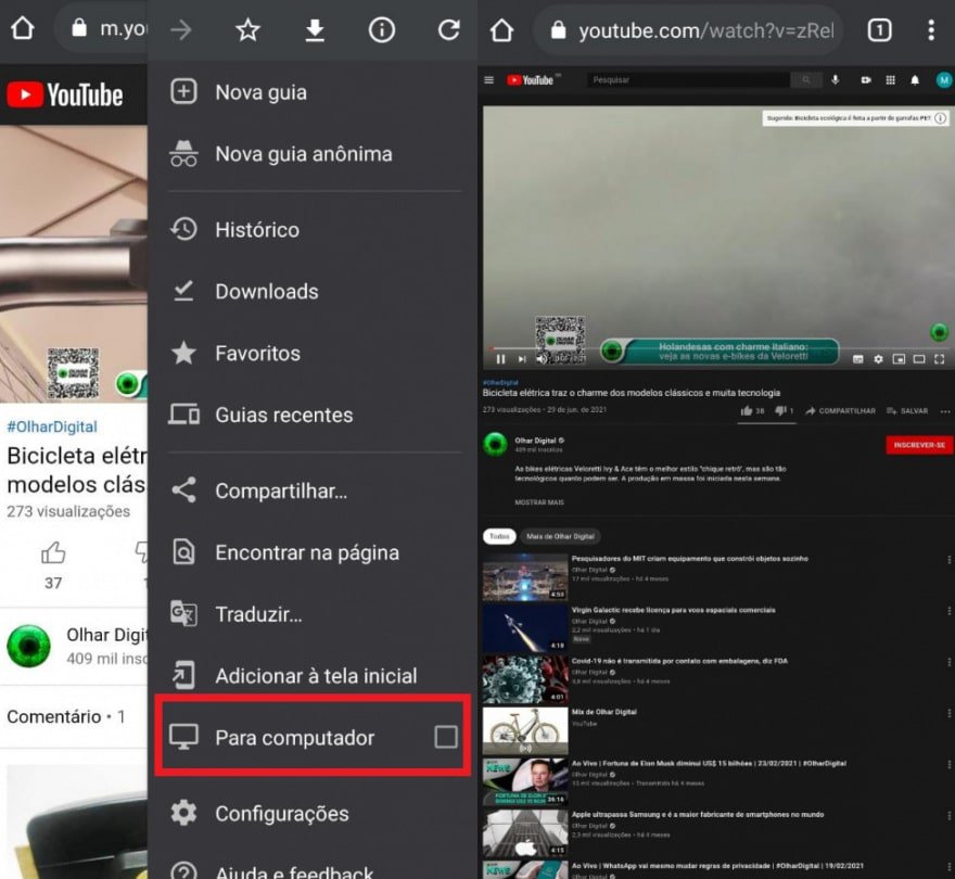 Tela do Google Chrome 
