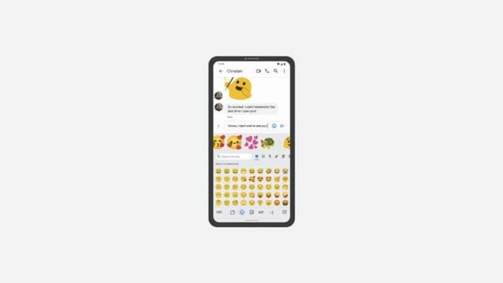 Imagem mostra o teclado de emojis no Android, como parte de seus novos recursos