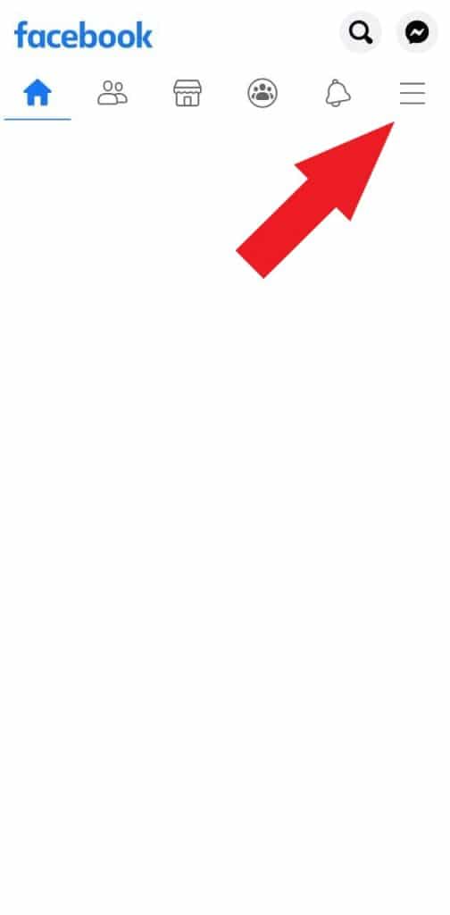 Print do aplicativo do Facebook