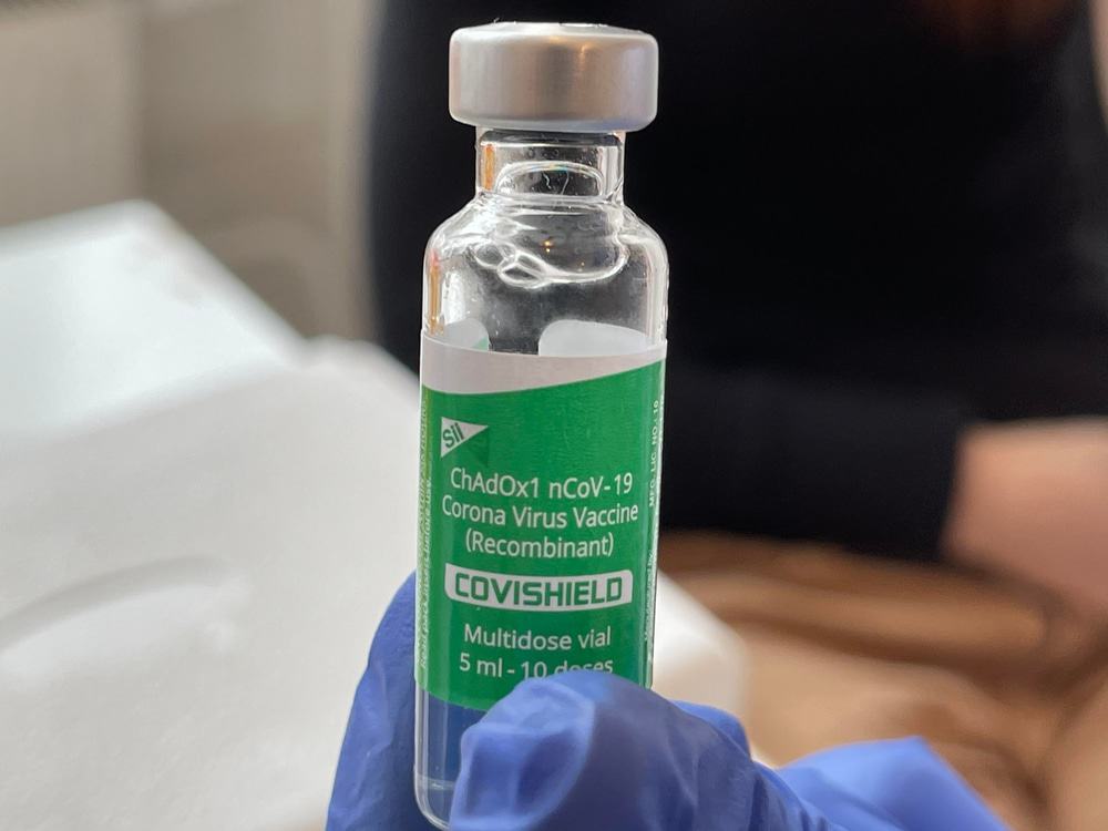 Frasco da vacina Covishield