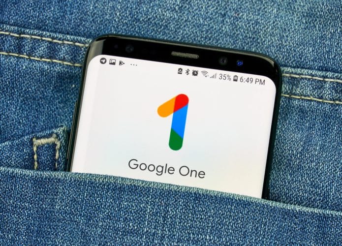 Google One aberto em smartphone