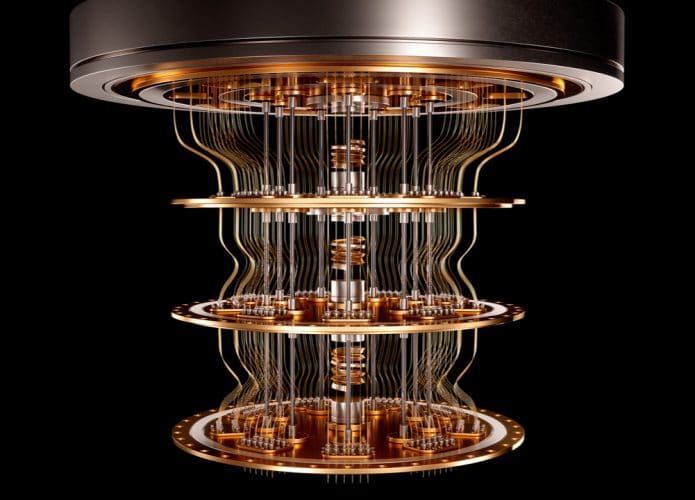 Imagem mostra um computador quântico, visto por dentro