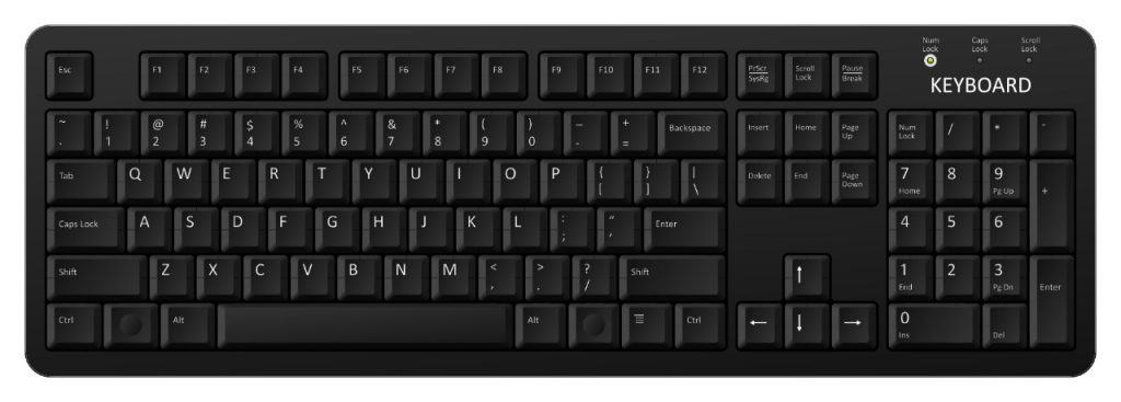Imagem mostra um teclado mecânico para computador