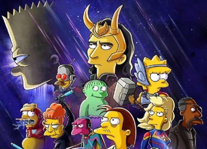 posteer animação Loki e Os Simpsons. Imagem: Divulgação/Disney