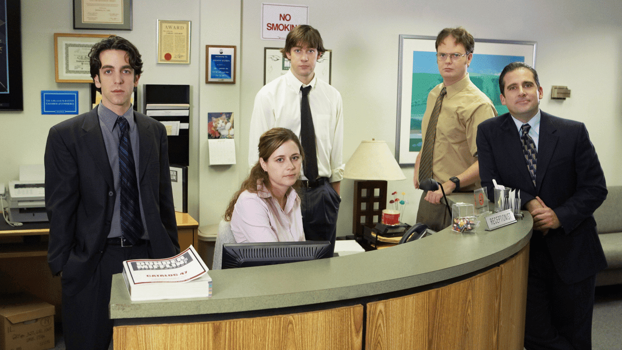 'The Office' quase teve uma música de abertura muito, mas muito diferente. Imagem: Paul Drinkwater / NBCU Photo Bank