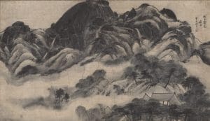 ‘Clearing after Rain on Mount Inwang”, tela de Jeong Seon (1751)