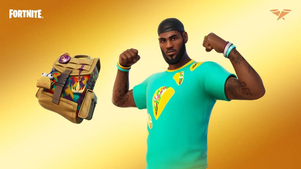 O Traje Terça do Taco do LeBron também arrasa. Imagem: Epic Games/Divulgação