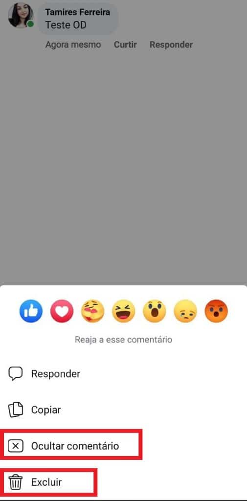 Print do aplicativo do Facebook para celulares Android