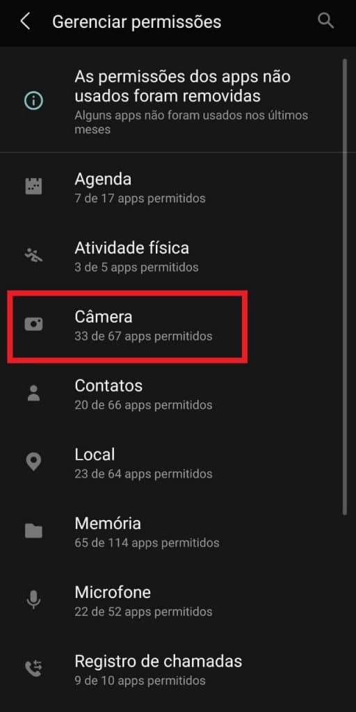 Print do sistema operacional do Android