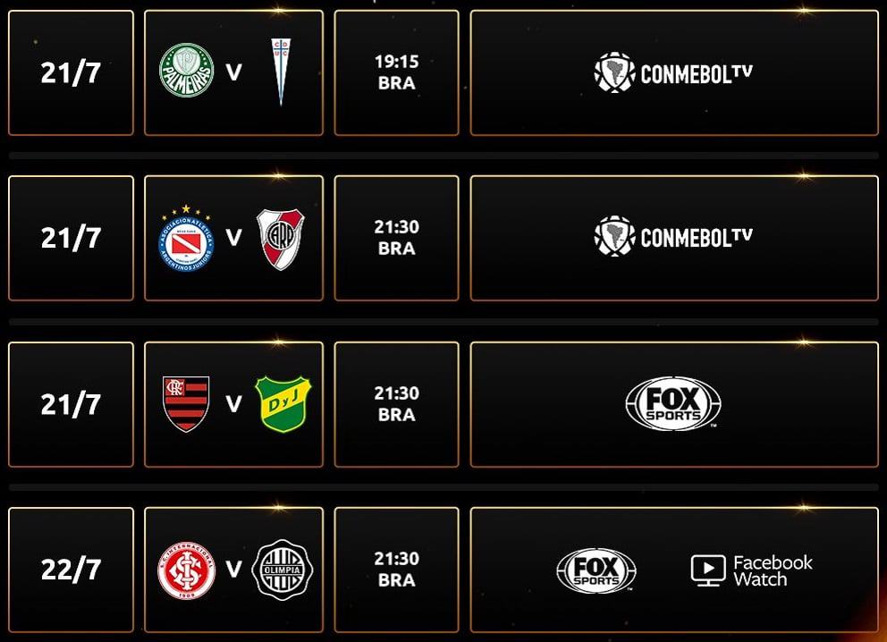 Jogos da volta das oitavas de final da Libertadores