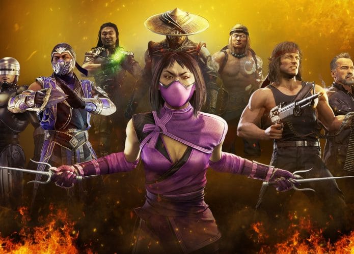 Imagem promocional traz alguns dos personagens adicionados via DLC a Mortal Kombat 11, incluindo Rambo e Robocop