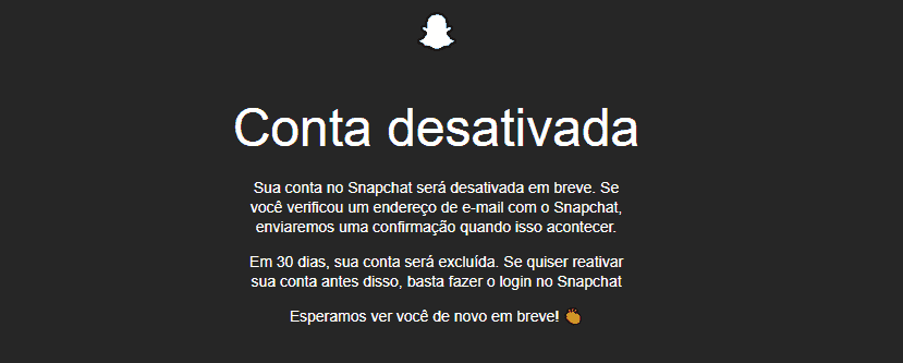 Print do Portal de Contas do Snapchat