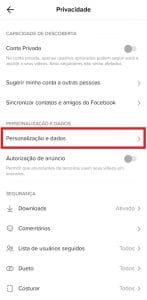 Print do aplicativo do TikTok