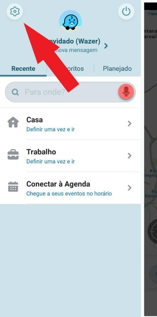 Print do aplicativo do Waze