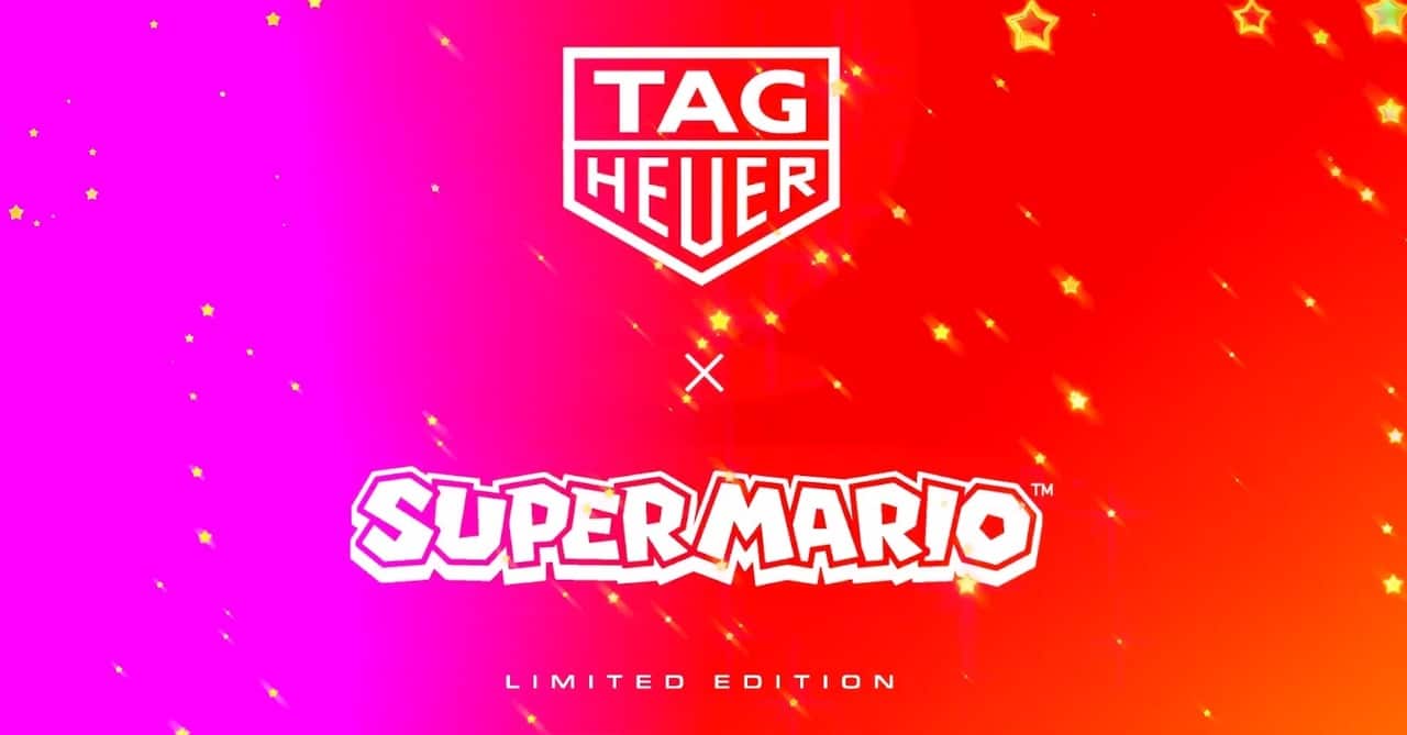 Em parceria com a empresa suíça de relógios de luxuosos Tag Heuer, a Nintendo lançará um relógio temático dele: o icônico Super Mario. Imagem: Tag Heuer/Divulgação