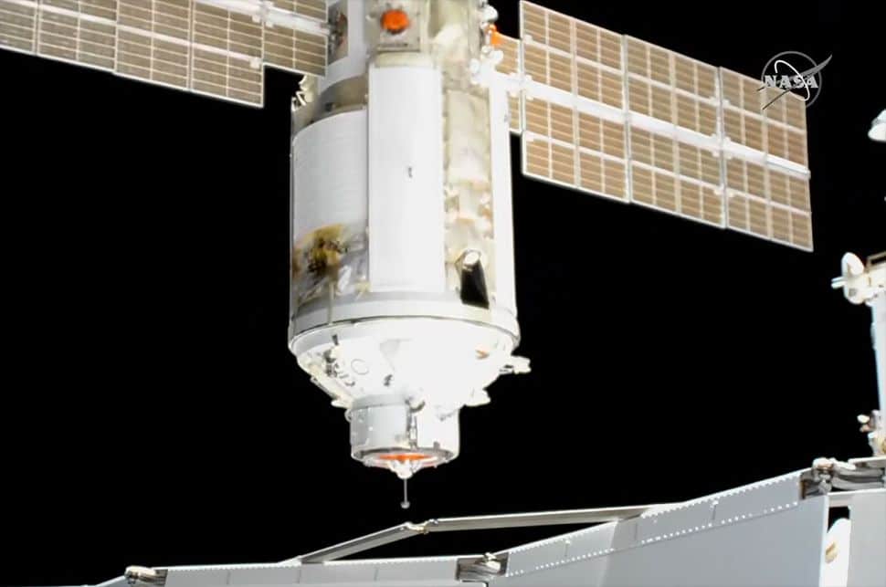 Imagem mostra o módulo Nauka, chegando à Estação Espacial Internacional (ISS)