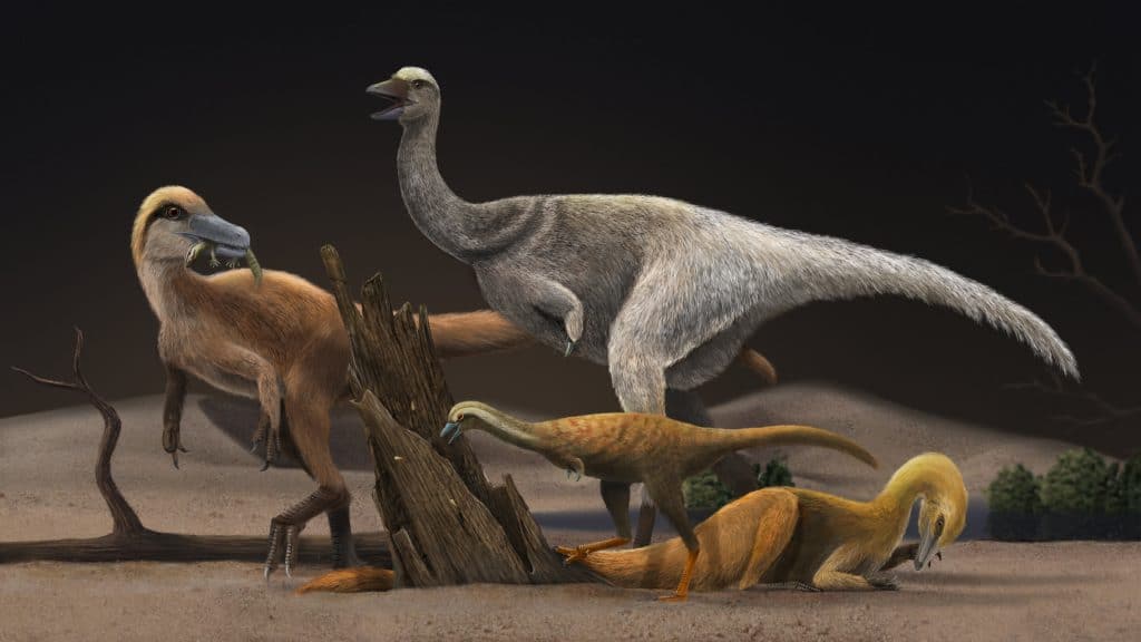 pintura mostra redução no tamanho dos dinossauros