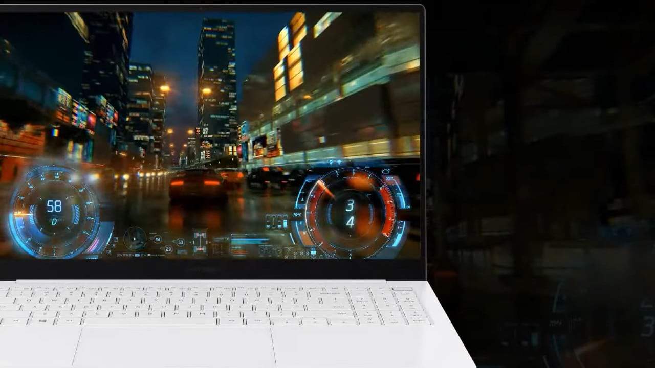 Imagem conceitual mostra o teclado de um Galaxybook Pro, da Samsung