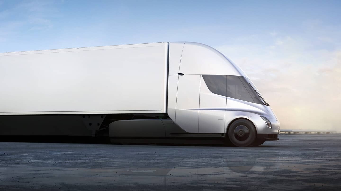 Caminhão elétrico da Tesla, o Semi, está finalmente prestes a entrar em produção. Imagem: Divulgação/Tesla