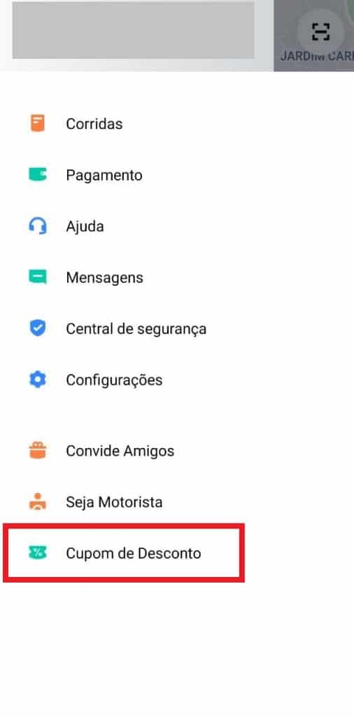 Print do aplicativo do 99