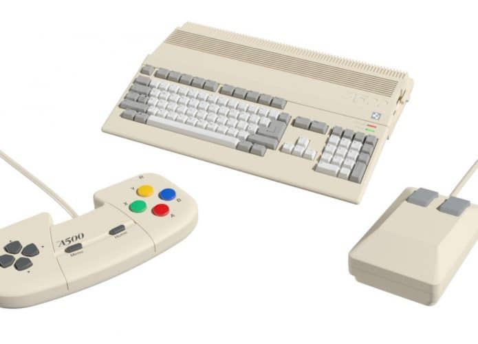 Controle, teclado e mouse do mini-console retrô A500 mini