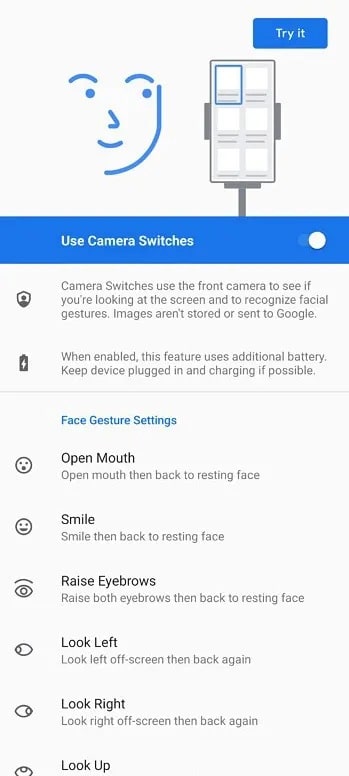 Captura de tela do novo recurso do Android
