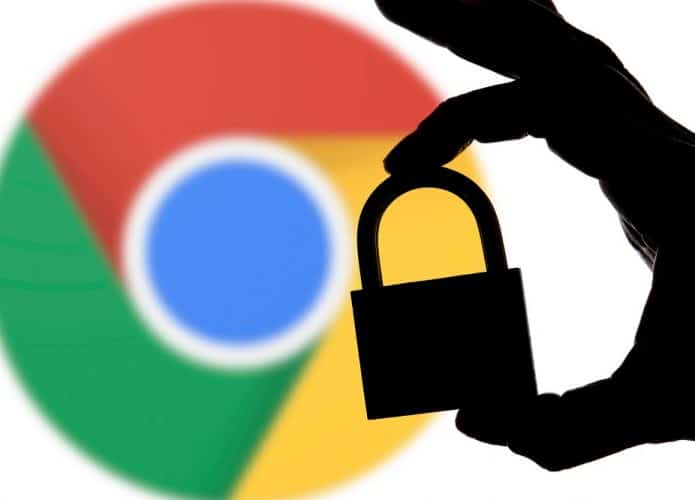 Gerenciador de senhas do Google. Logo do Google Chrome com cadeado representando senhas