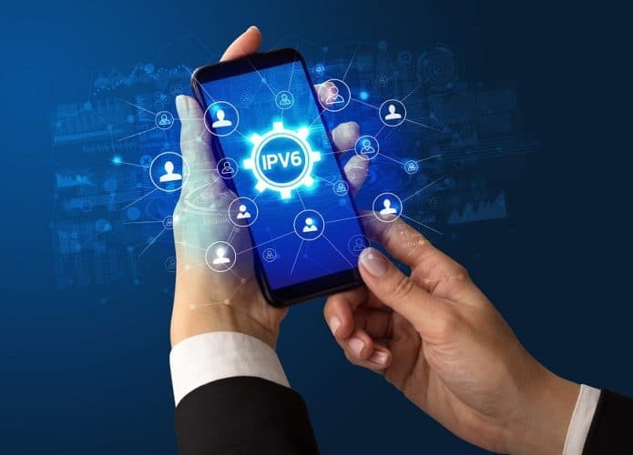 tela de celular com IPv6 escrito