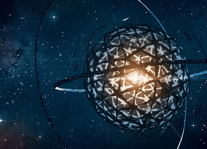 Ilustração artística de uma Esfera de Dyson ao redor de uma estrela