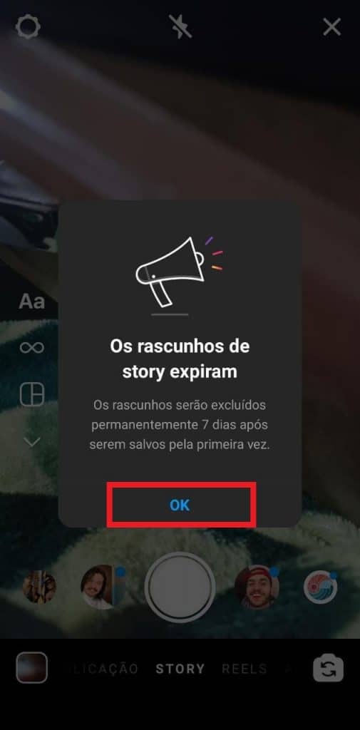 Print do aplicativo do Instagram