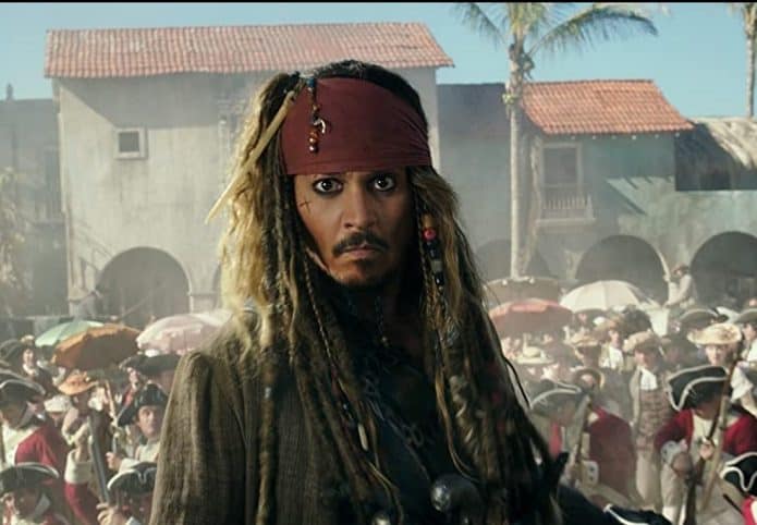 Jhonny Depp em cena de Piratas do Caribe