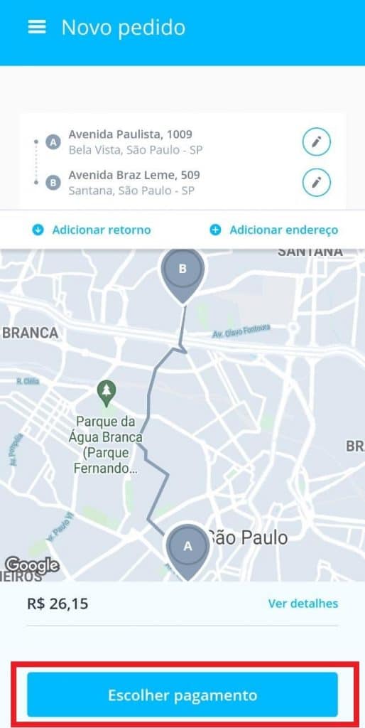 Print do aplicativo da Loggi