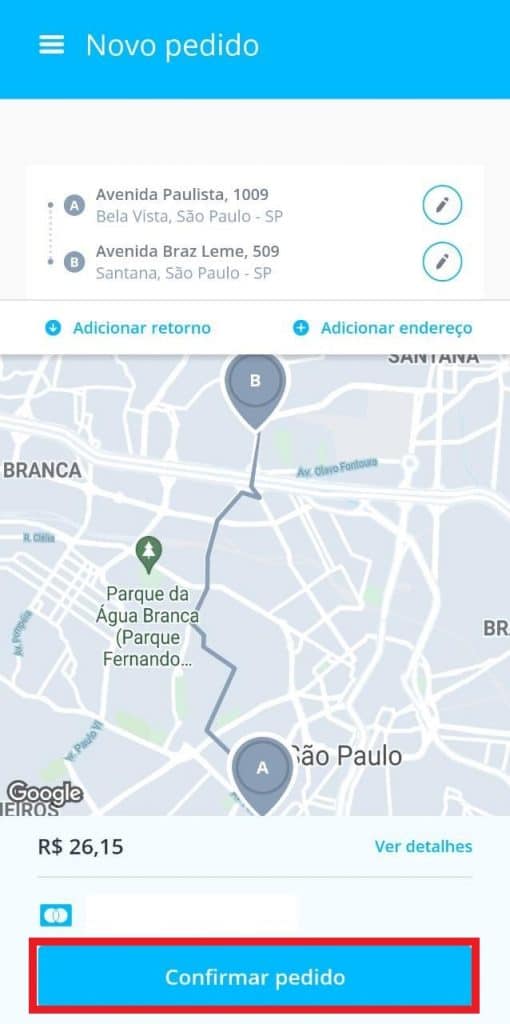 Print do aplicativo da Loggi