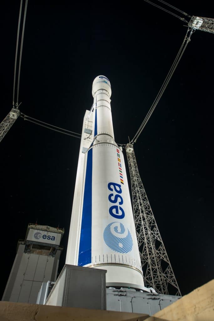 Imagem mostra um foguete Vega, que recentemente levou um satélite da Airbus ao espaço