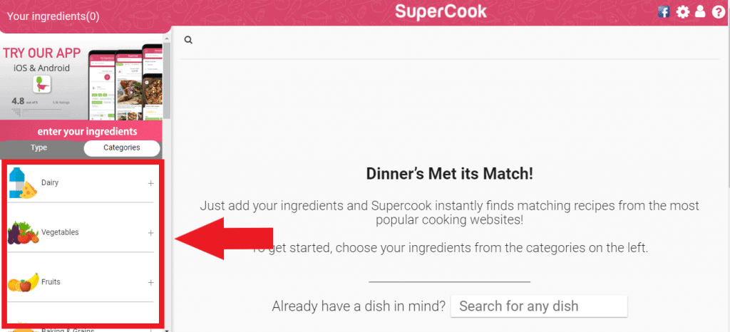 Print do site SuperCook