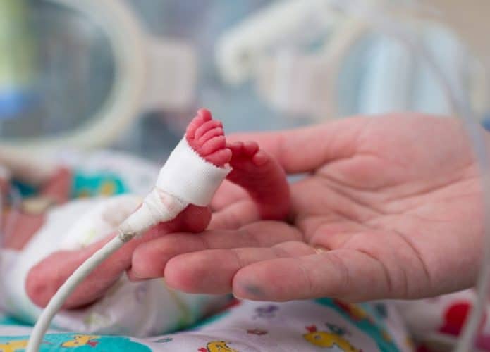 bebê prematuro em encubadora