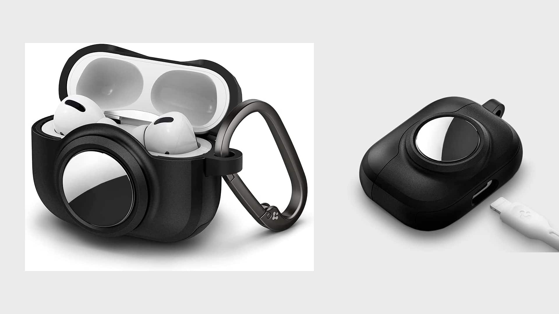 Tag Armor Duo é case de AirPods Pro com armazenamento para AirTags. Imagem: Spigen