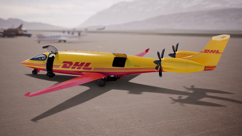 Ilustração mostra o conceito da aeronave totalmente elétrica encomendada pela DHL