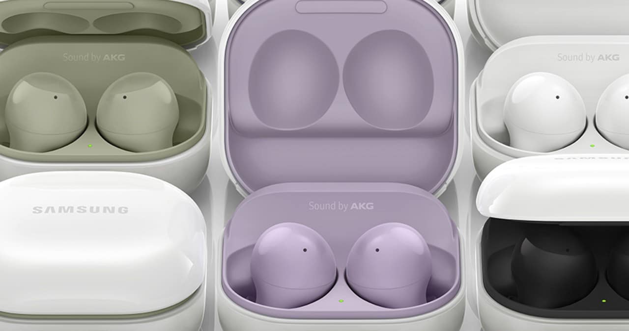 Imagem mostra várias versões de cor do Galaxy Buds 2