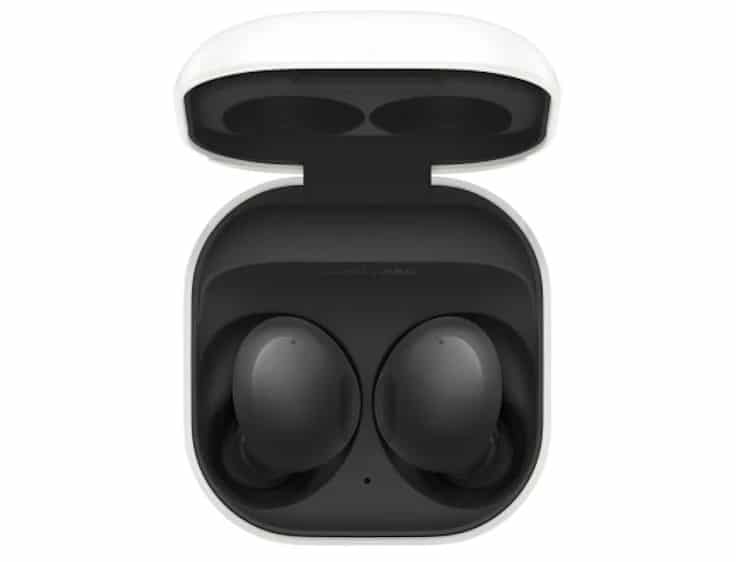 Imagem mostra renderização conceitual do case aberto dos fones Galaxy Buds 2. Preços do Galaxy Z Fold 3, Z Flip 3 e Galaxy Buds 2 foram vazados na Europa
