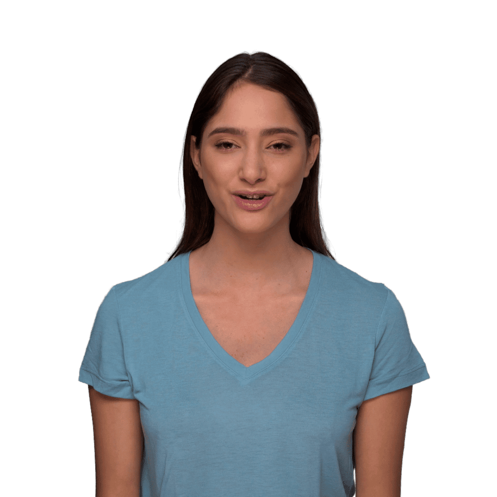 Imagem mostra uma personagem da startup israelense Hour One, especializada no uso de deepfakes para fins comerciais