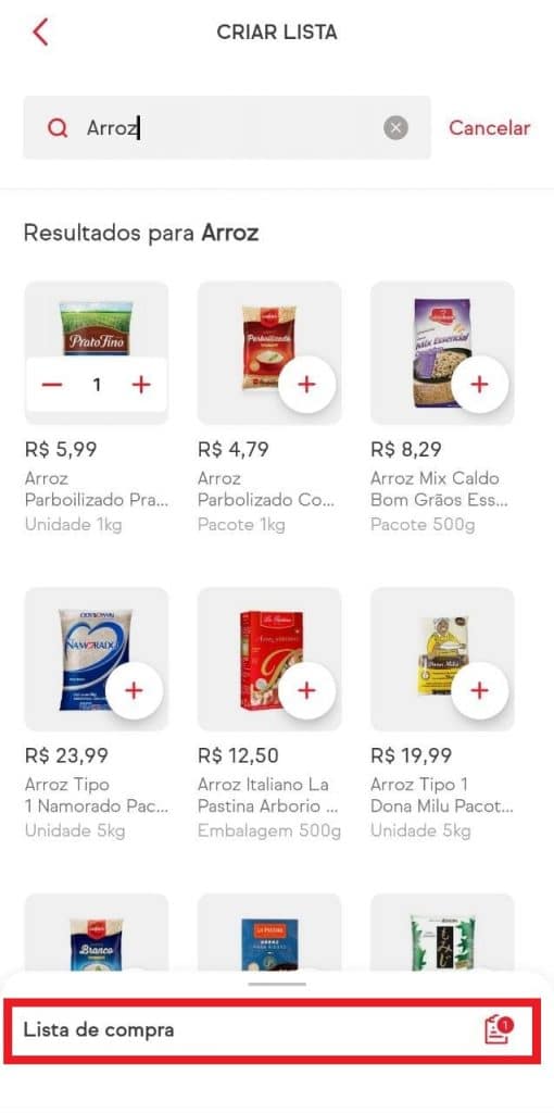 Print do aplicativo do iFood