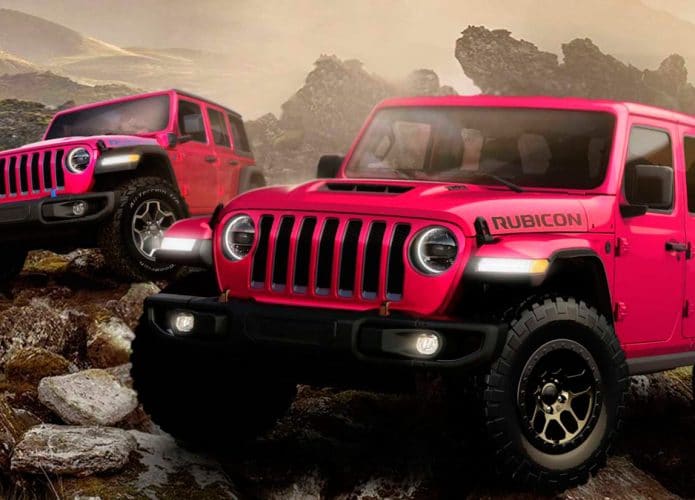 dois jeeps em meio a terreno rochoso