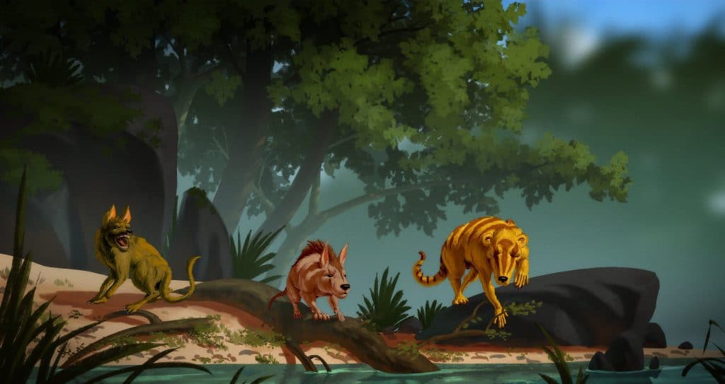 Ilustração mostra três descobertas recentes de mamíferos que sugerem uma evolução mais rápida do que se pensava anteriormente